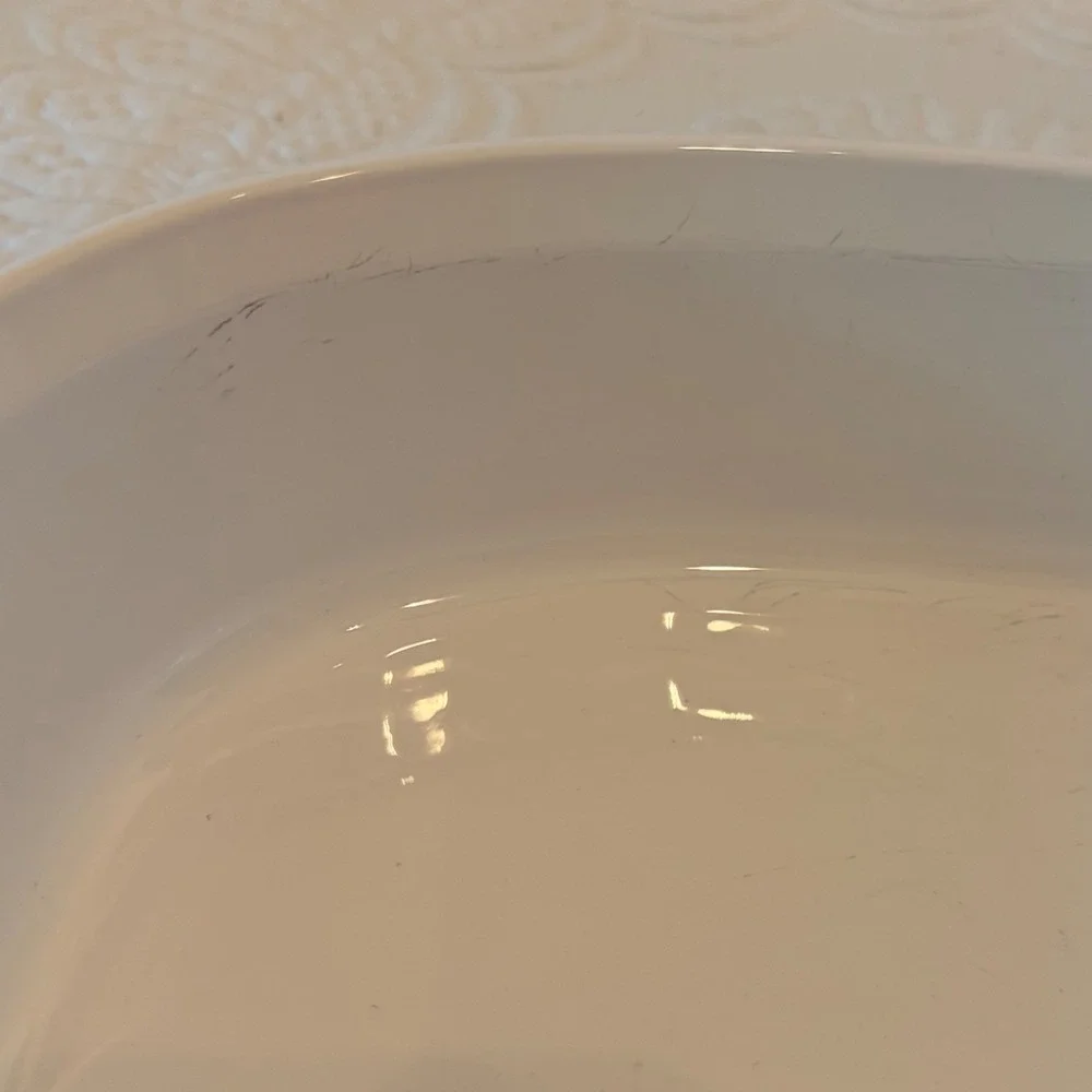 Corning Ware French White Oval Casserole Dish with Pyrex Glass Lid F-12-C 1.5 Qt